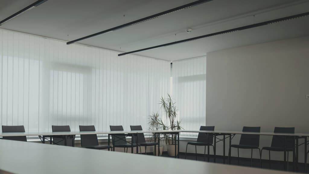 Empty meeting room in soft daylight